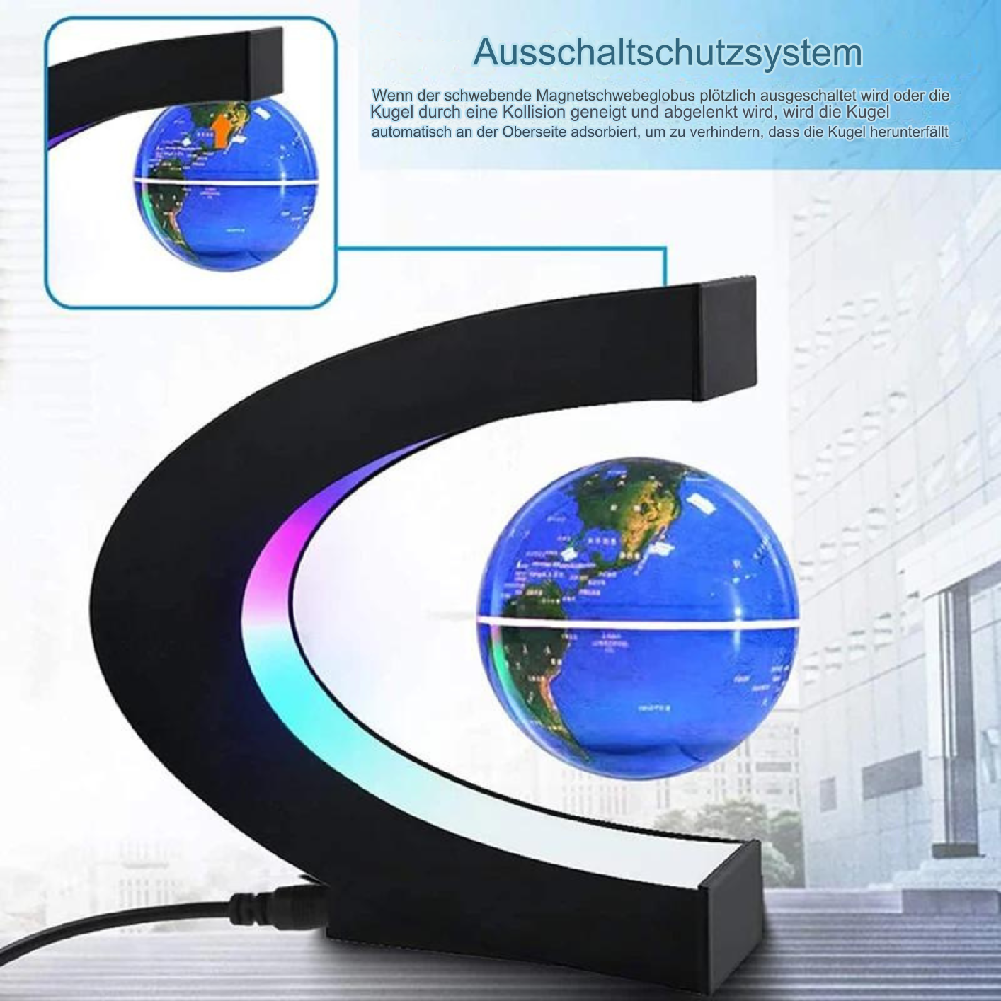 Skorter | AstroGlobe LED World Globe – Floating Globe Lamp with Magnetic Suspension