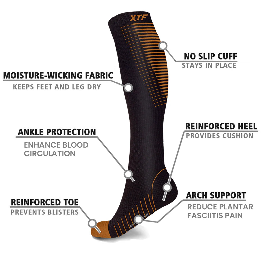 Skorter | 12-Pack: Athletic Graduated Knee Compression Socks