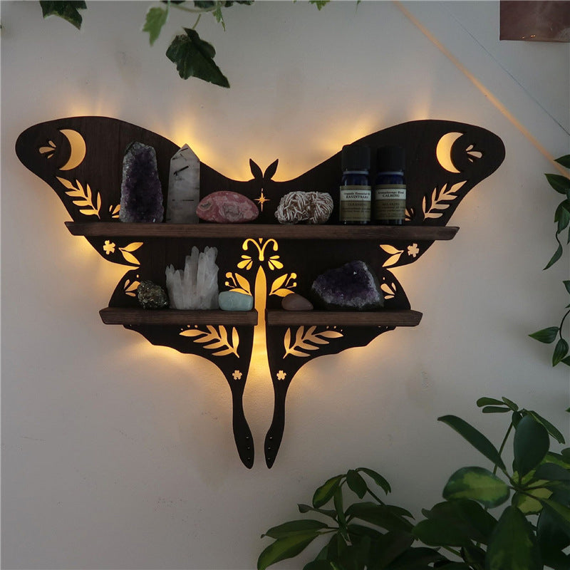 skorter | Luna Moth Lamp Crystal Shelves