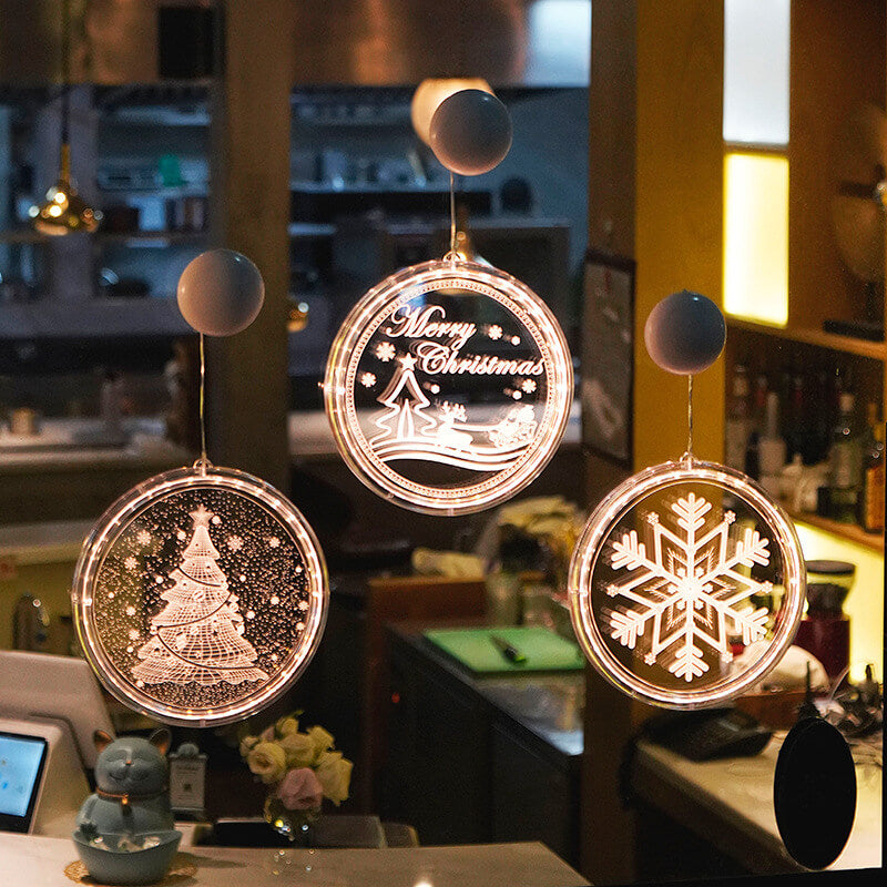 Skorter | Christmas LED Acrylic Decoration Round Suction Cup Light