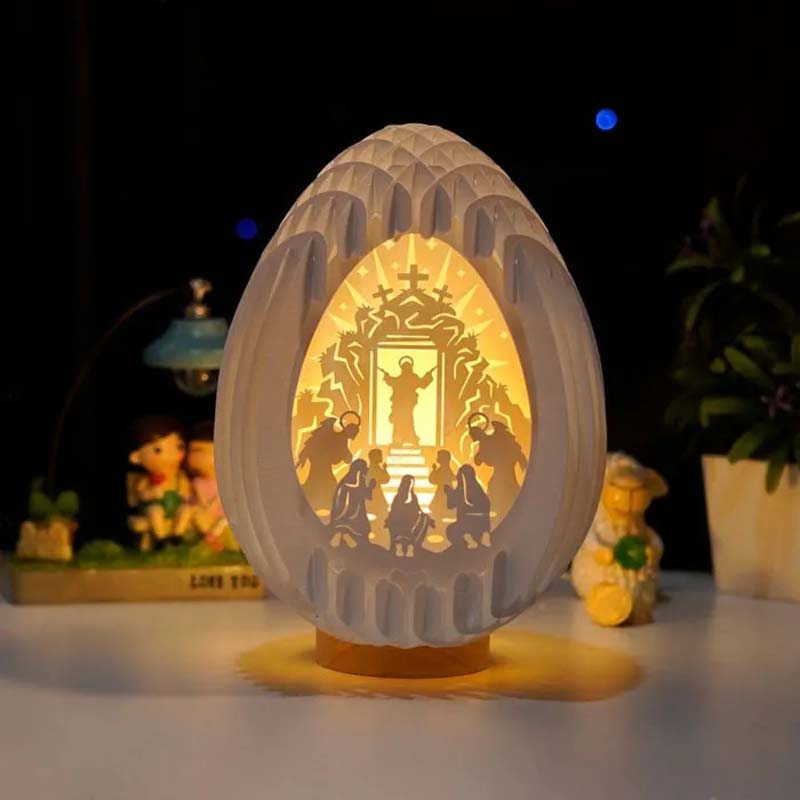skorter | Easter 3d Paper Desk Lamp With Illuminating Base