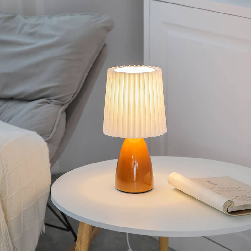 Skorter | Scandinavian Retro Folding Shade Glass Base Table Lamp