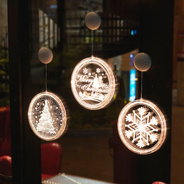 Skorter | Christmas LED Acrylic Decoration Round Suction Cup Light