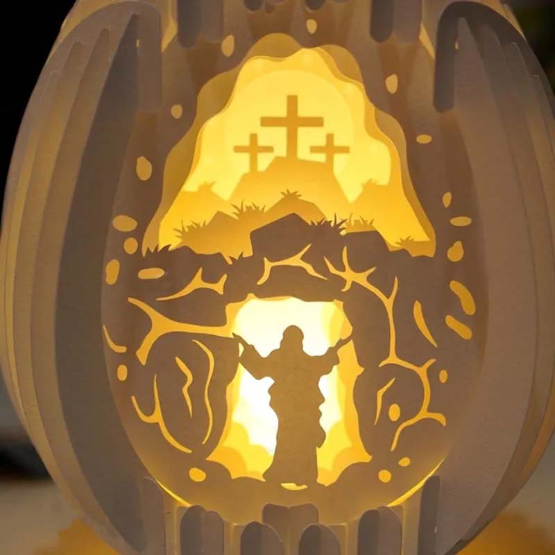 skorter | Easter 3d Paper Desk Lamp With Illuminating Base