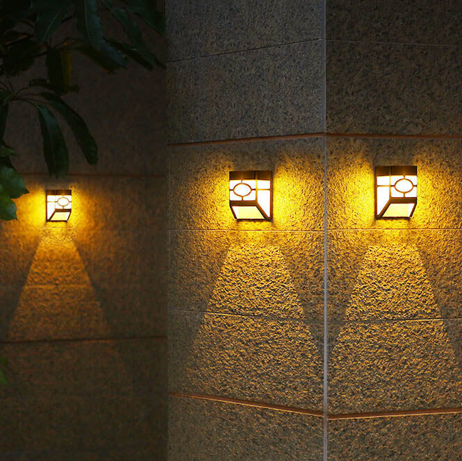 Skorter | Retro Solar Square Waterproof Outdoor LED Garden Fence Wall Lamp