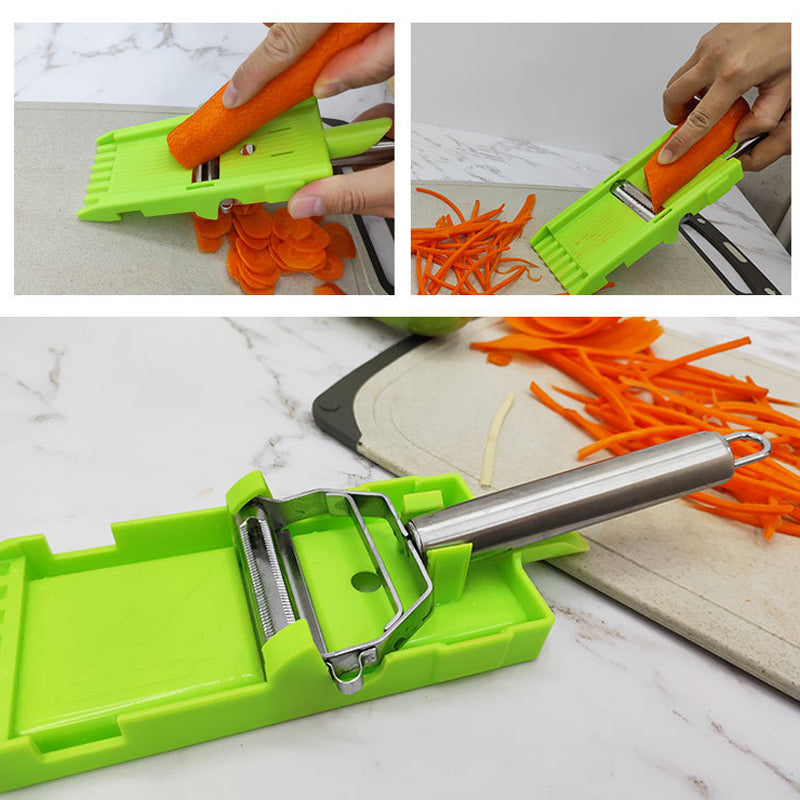 skorter | 2-In-1 Vegetable Cutter & Slicer, Multi Double Knife Peeler