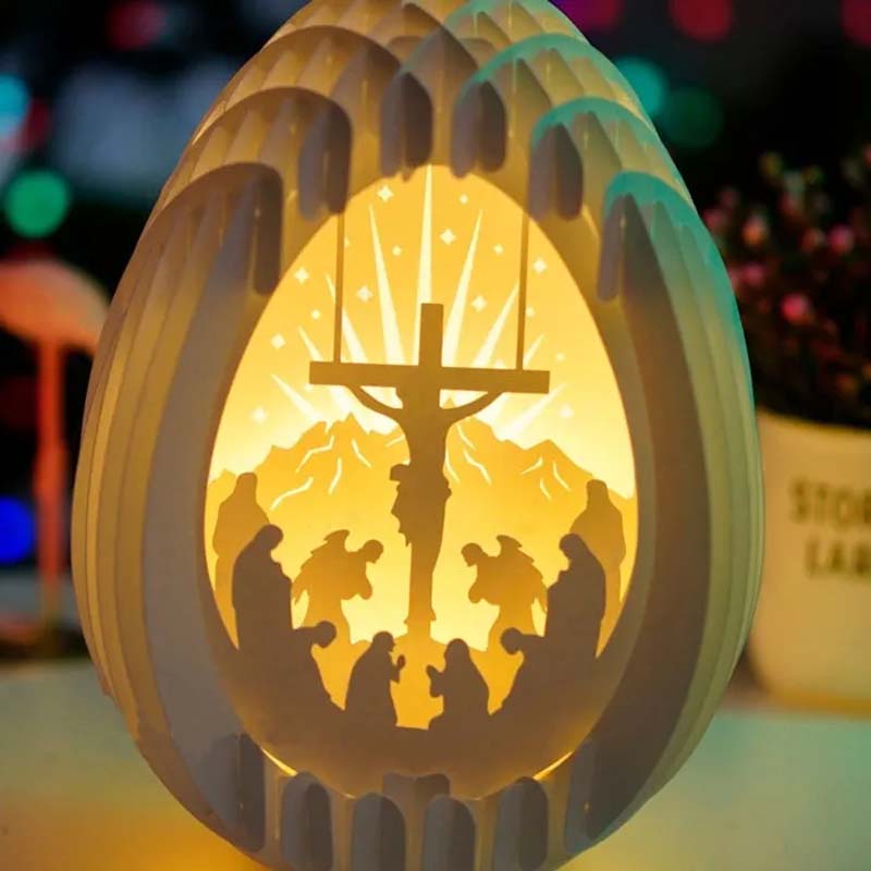 skorter | Easter 3d Paper Desk Lamp With Illuminating Base