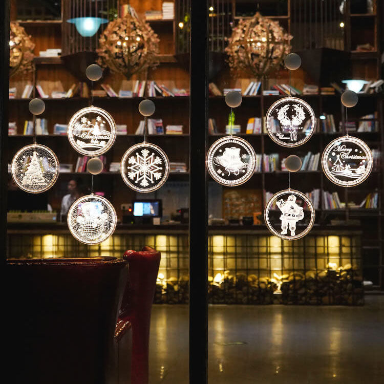 Skorter | Christmas LED Acrylic Decoration Round Suction Cup Light