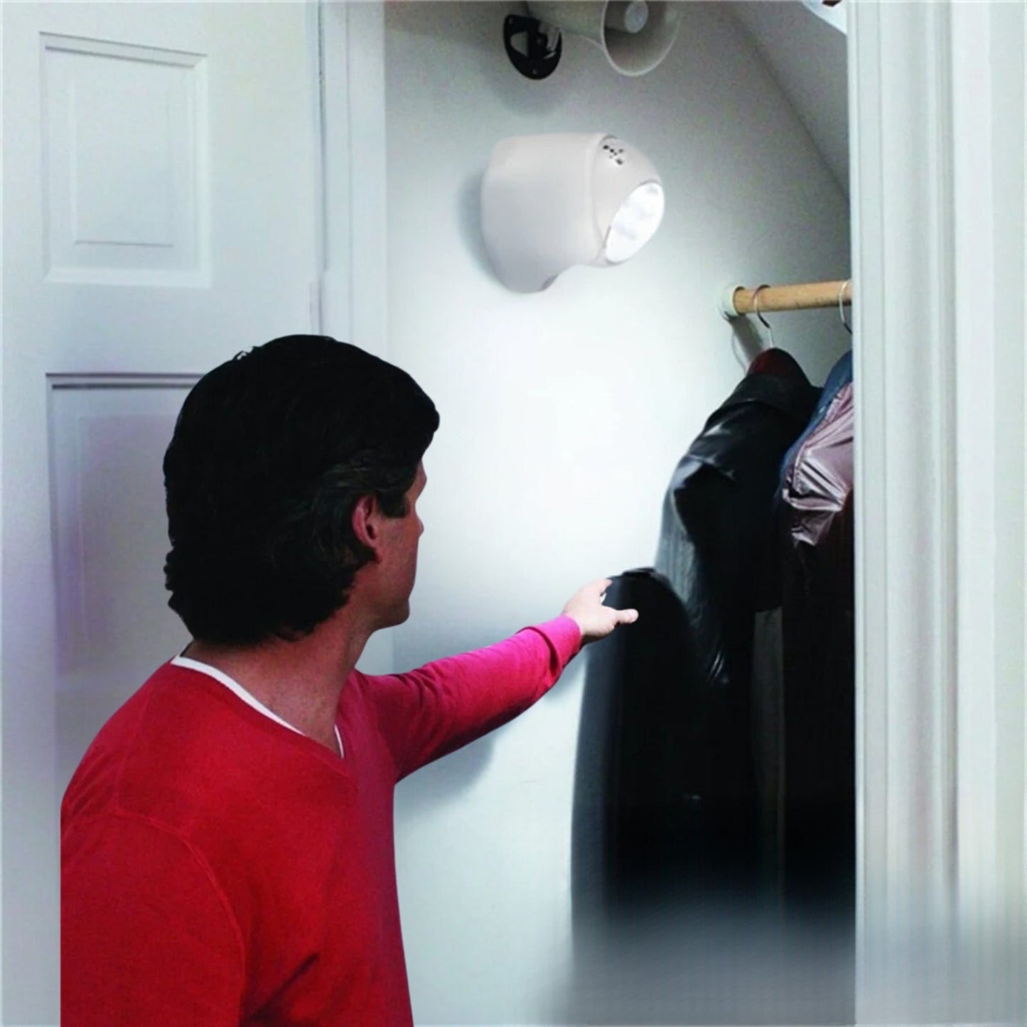 Skorter | Battery Powered External Security Lights – Motion Sensor LED Spotlight for Home, Garden, and Wall Illumination