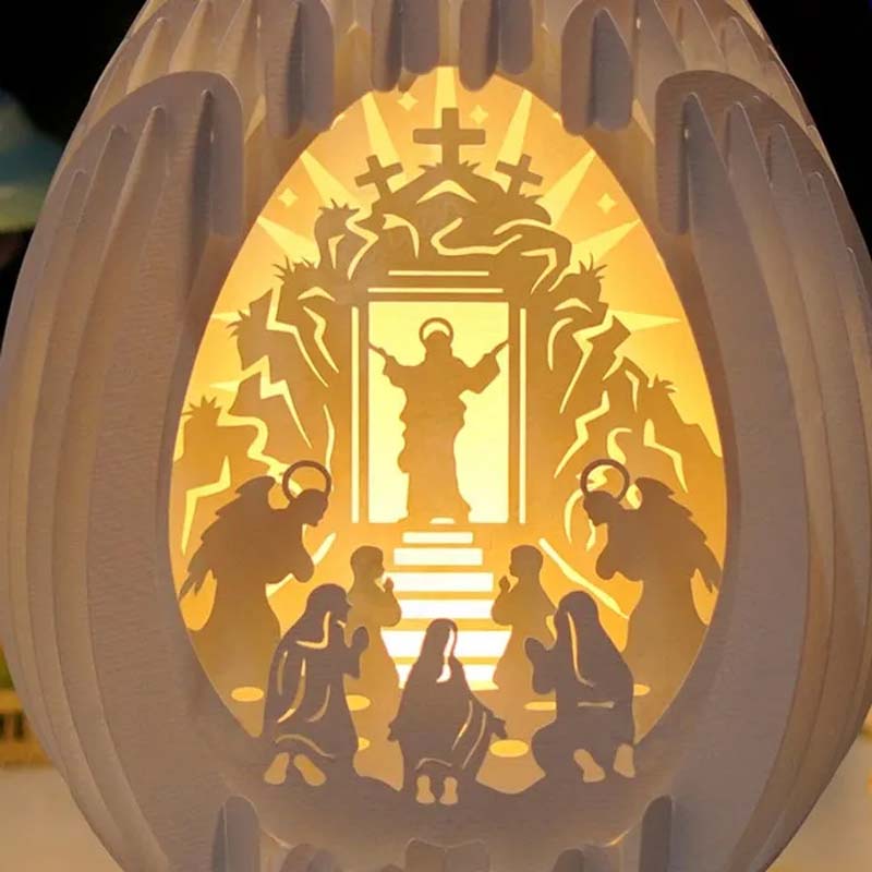 skorter | Easter 3d Paper Desk Lamp With Illuminating Base
