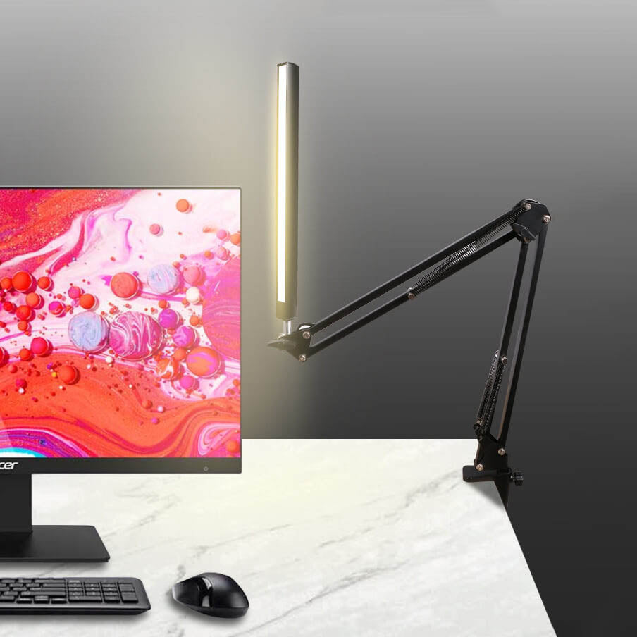Skorter | LED Foldable Long Arm Clip Eye Protection USB Reading Table Lamp
