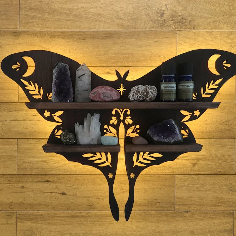 skorter | Luna Moth Lamp Crystal Shelves