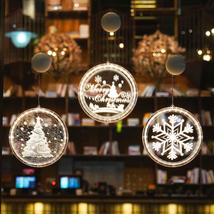 Skorter | Christmas LED Acrylic Decoration Round Suction Cup Light