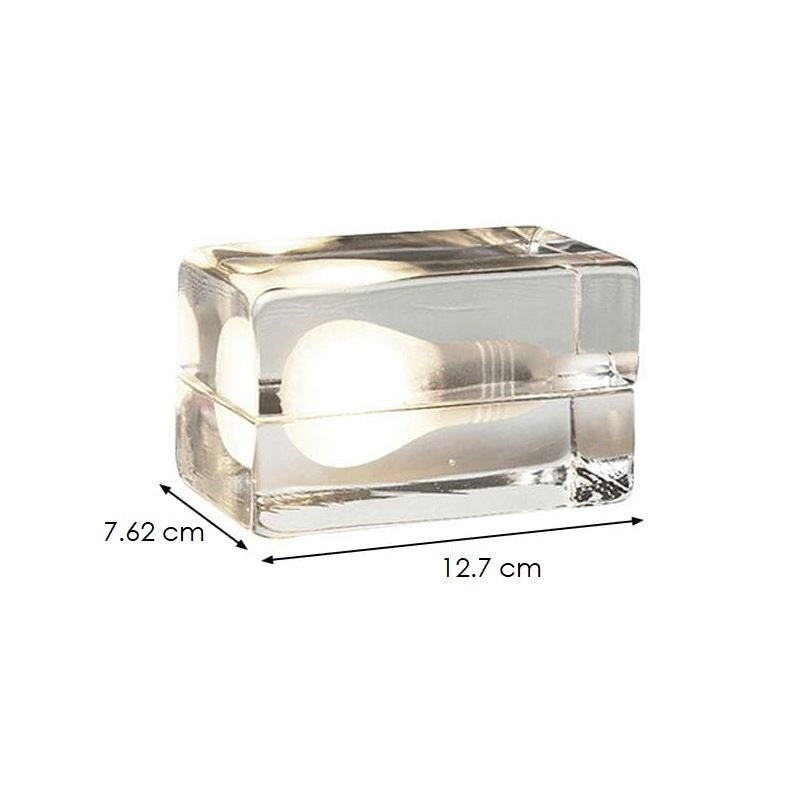 Skorter | BrightCube – Minimalistic Table Lamp with Transparent Glass Cube