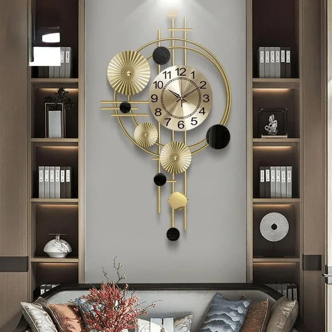Skorter | Vornix | Large Modern Wall Clock – Elegant Metal Design for Living Room or Office