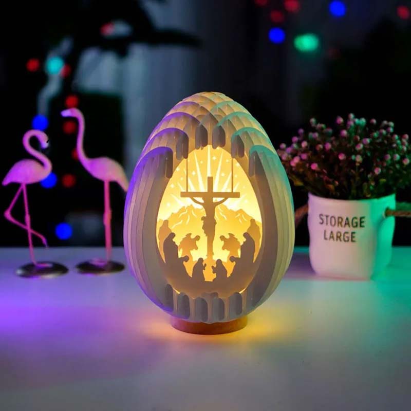 skorter | Easter 3d Paper Desk Lamp With Illuminating Base