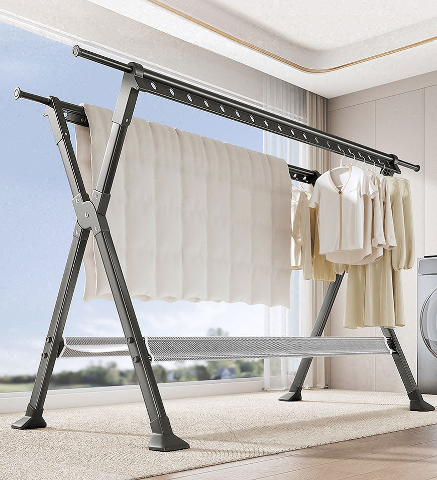 90 Inches Heavy Metal Folding Portable Clothes Drying Rack F212