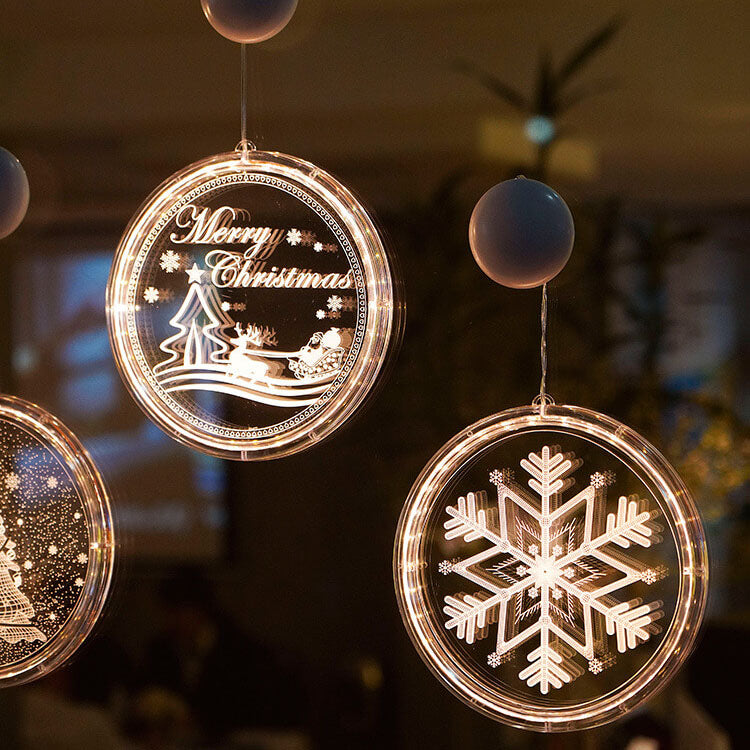 Skorter | Christmas LED Acrylic Decoration Round Suction Cup Light