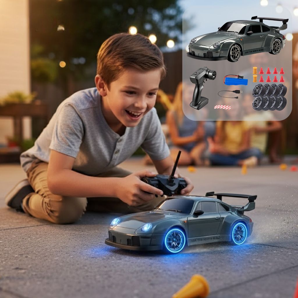 Skorter | 1:24 RC Drift Car | 4WD, LED Wheels & USB Rechargeable for Indoor and Outdoor Racing Fun