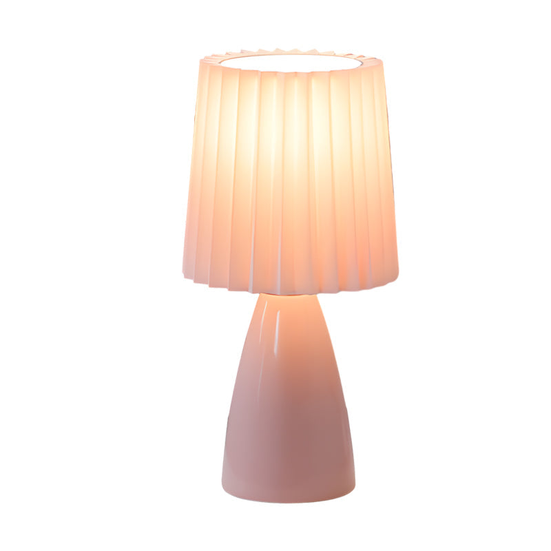 Skorter | Dimmable Desk Lamp | Glass Base with USB Port for Adjustable Lighting in Home Office or Study | Pink Shade Lamp