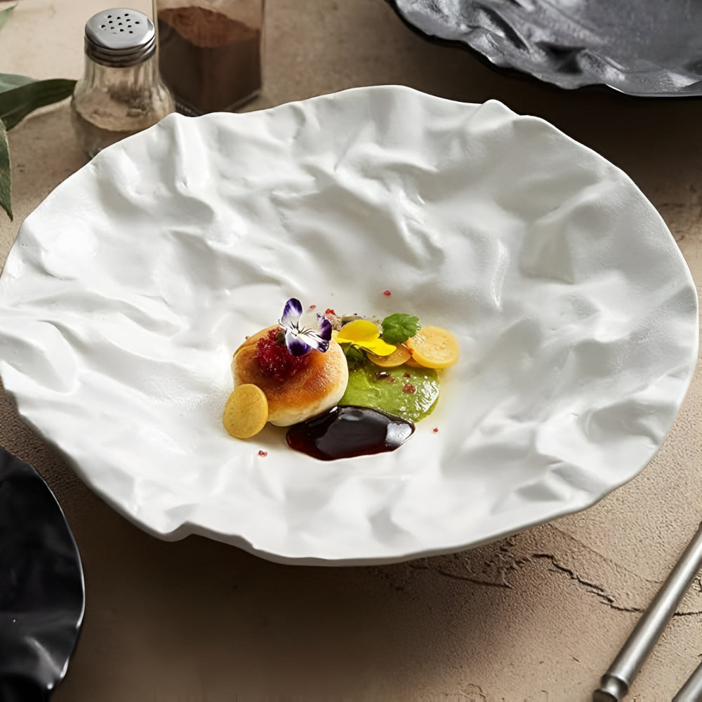 Skorter | Artisan Wrinkled Paper Ceramic Plate