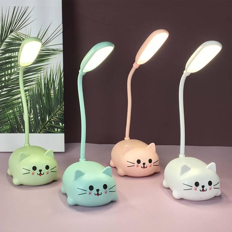 skorter | Mini Cartoon Cat LED Eye Protection Reading Light USB Rechargeable Desk Lamp