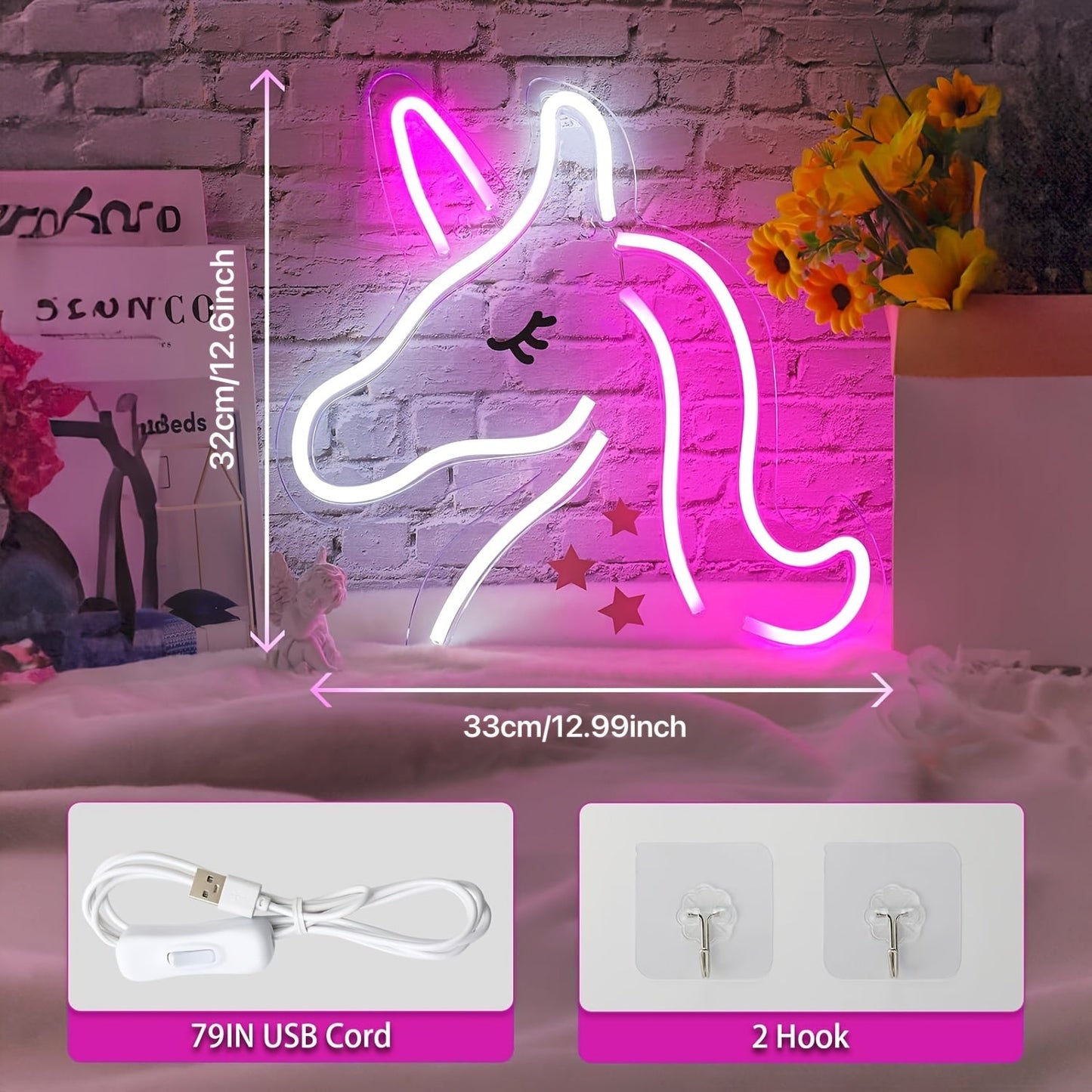 Skorter | NeonMagic - Pink Mythical Creature LED Wall Lamp