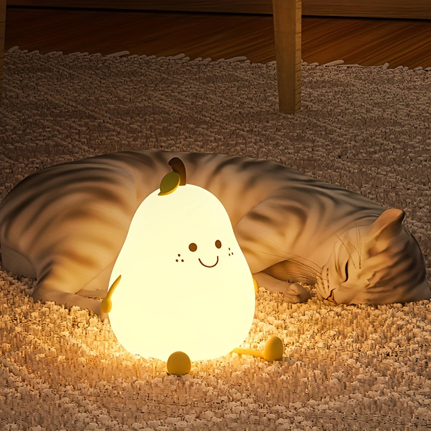 Skorter | PearGlow - USB Rechargeable Pear-Shaped LED Desk Lamp with Dimmable Features