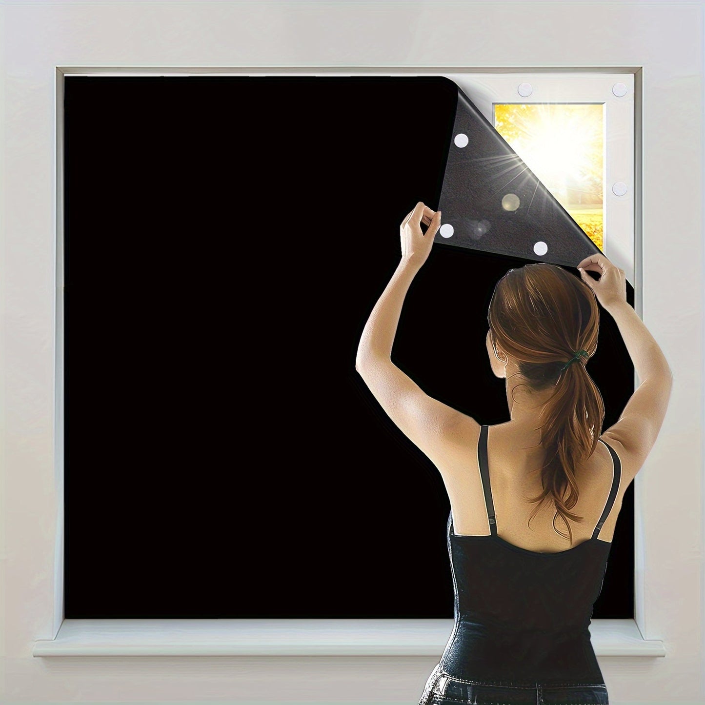 Skorter | 1 Piece Darkening Curtains - Portable Darkening Blinds, Window Decoration for Living Room and Bedroom