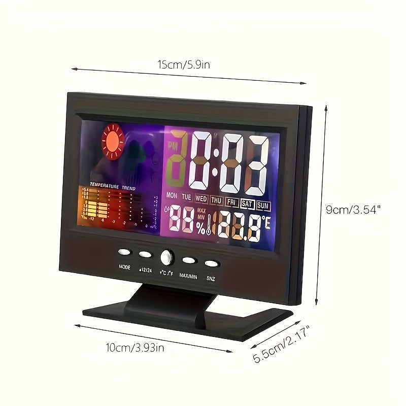 Skorter | TimeSense - Digital Alarm Clock with Calendar, Thermometer, and Snooze