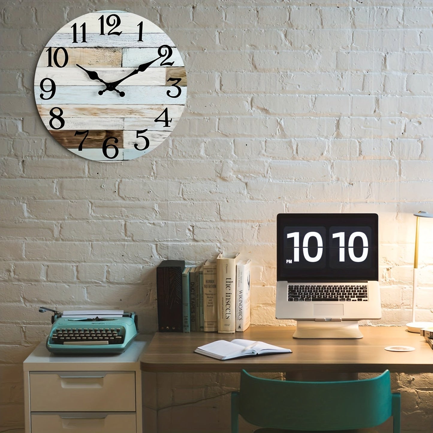 Skorter | Nautical Wall Clock - Silent Round Clock, Blue Theme for Outdoor and Indoor