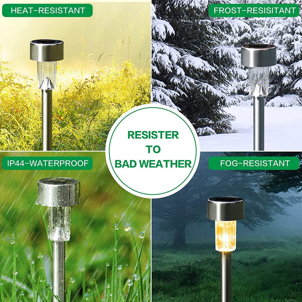 Skorter | Stainless steel outdoor pathway solar light - Waterproof, LED landscape lighting solar-powered light garden light for pathway patio courtyard