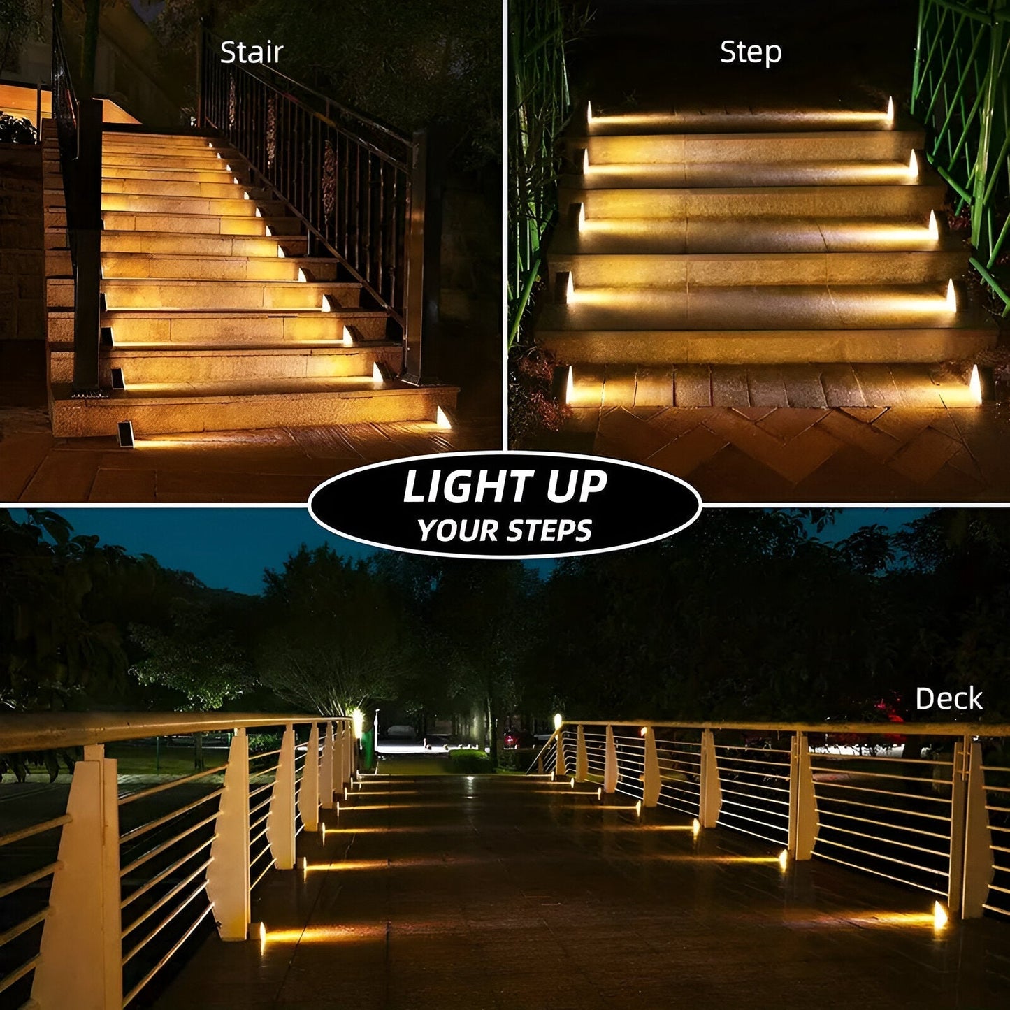 Skorter | 2-Pack Triangular Solar Step Lights – IP67 Waterproof LED Outdoor Garden Lights