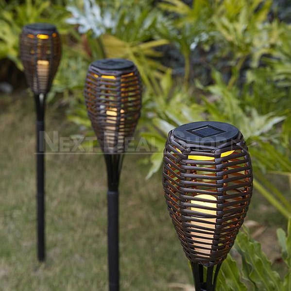 Skorter | 2 Packs Giant 31" Solar-Powered Resort Style Torch Lamp