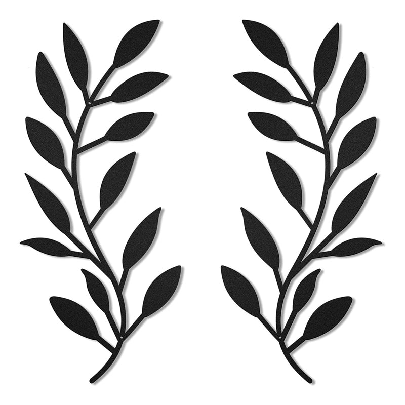 Skorter | 2 Pcs - Olive Leaf Branch Metal Wall Decor