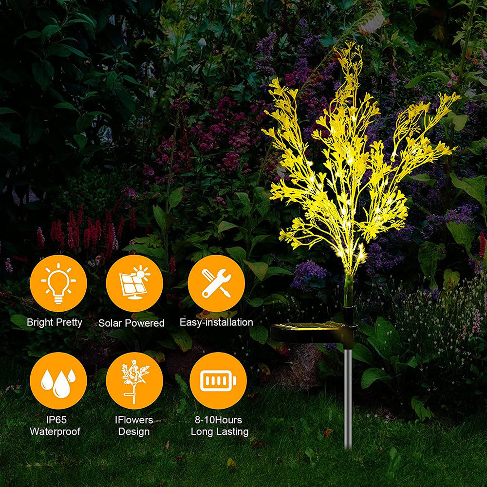 Skorter | 2 Pcs - Solar Powered Rapeseed Flower Stake Light