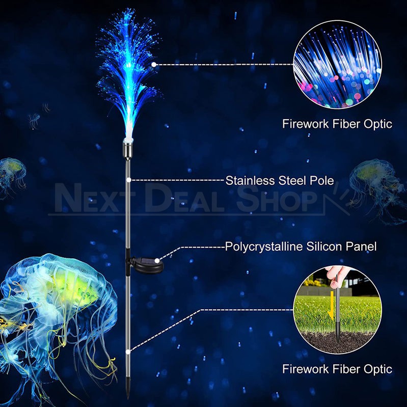 Skorter | 2 Pcs - Solar Powered Color Changing Reed Stake Light