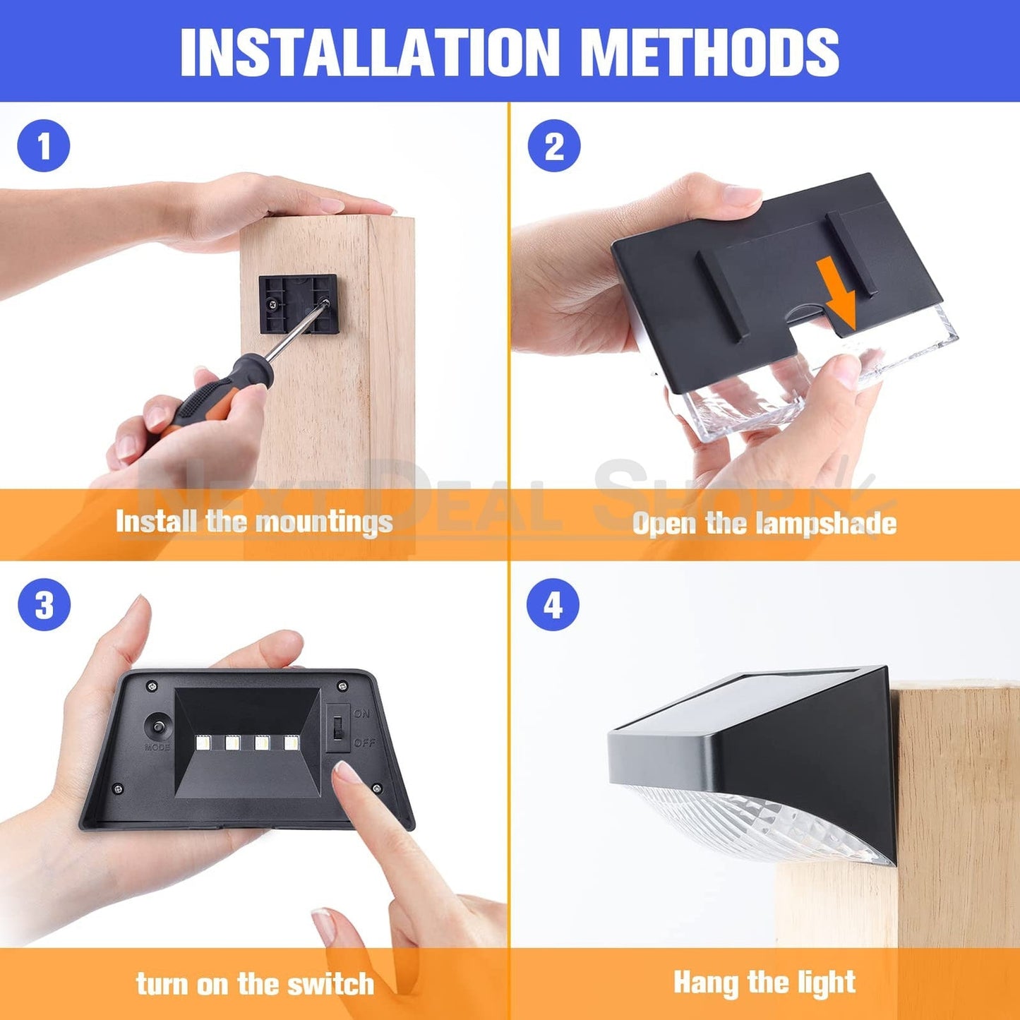 Skorter | 2 Pcs - Solar Powered Scalloped LED Hedge Lights