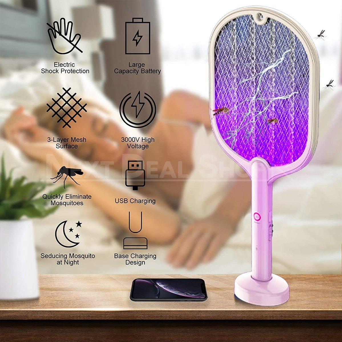Skorter | 2 in 1 USB Mosquito Racket Lamp
