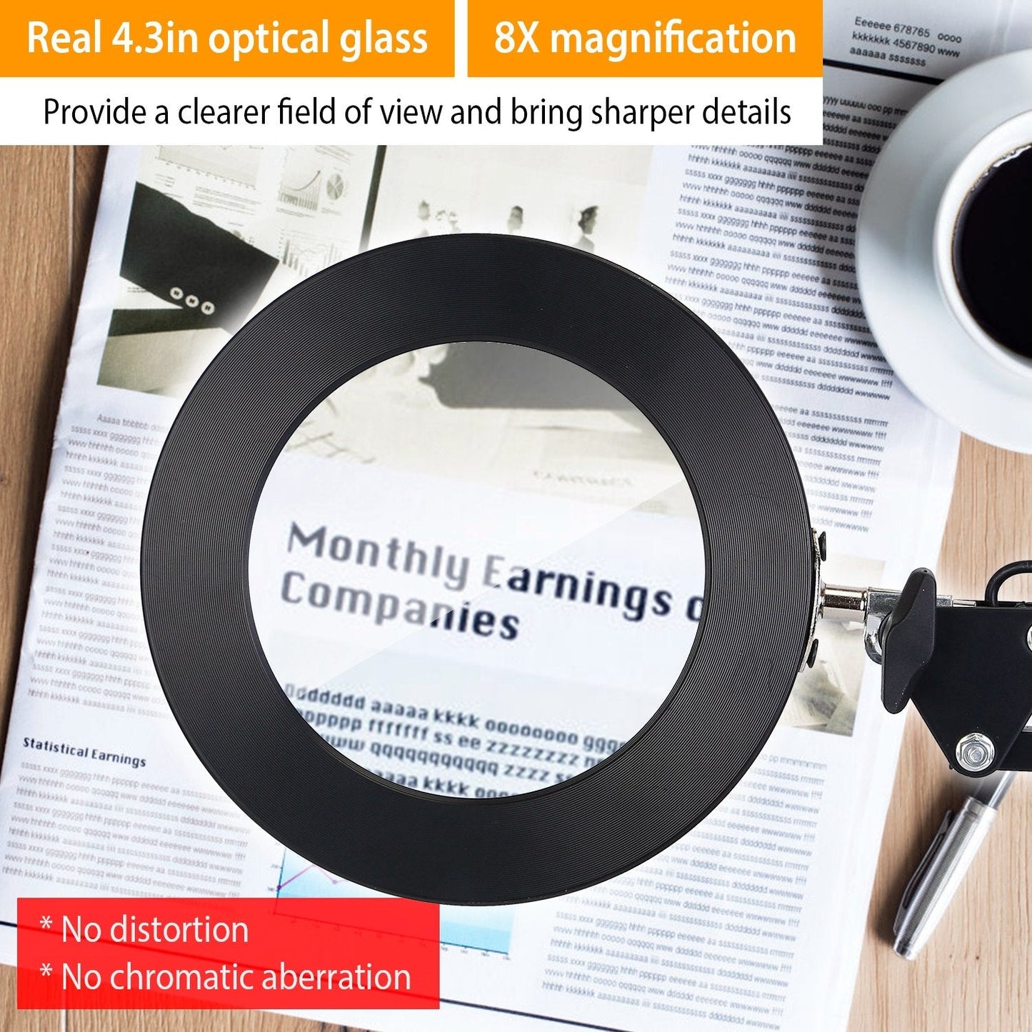 Skorter | 2-in-1 LED Magnifying Lamp with 8x Magnifying Glass
