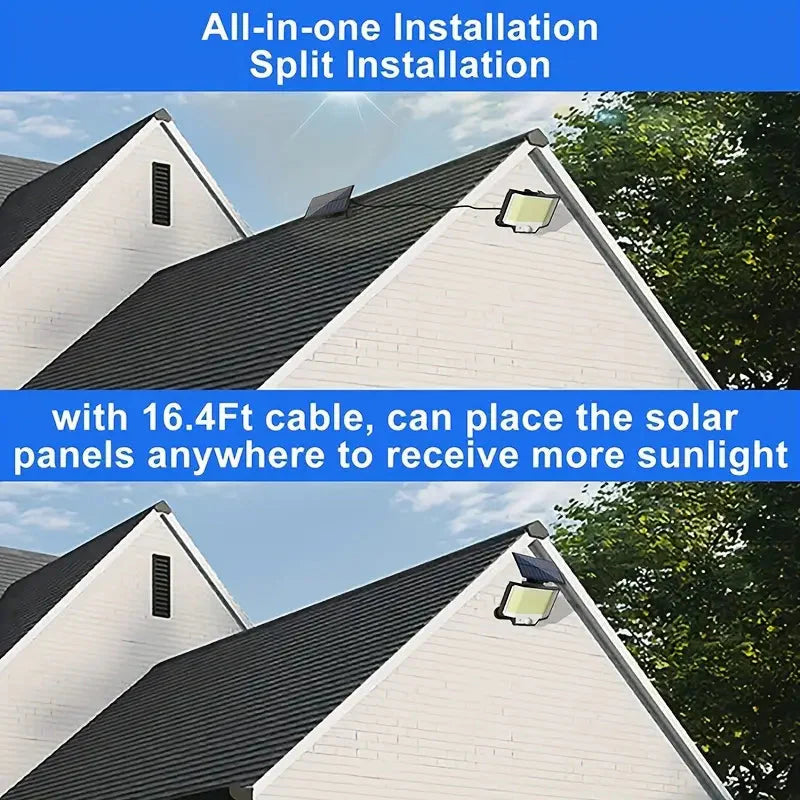 Skorter | 2-Pack: 200-LED/3Modes Upgraded Split Solar Motion Sensor Light Outdoor with Remote Control