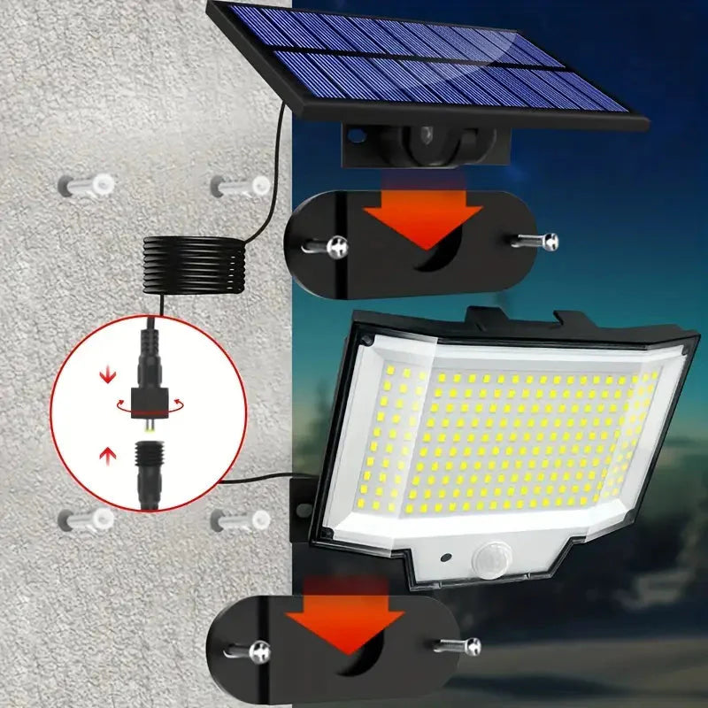 Skorter | 2-Pack: 200-LED/3Modes Upgraded Split Solar Motion Sensor Light Outdoor with Remote Control