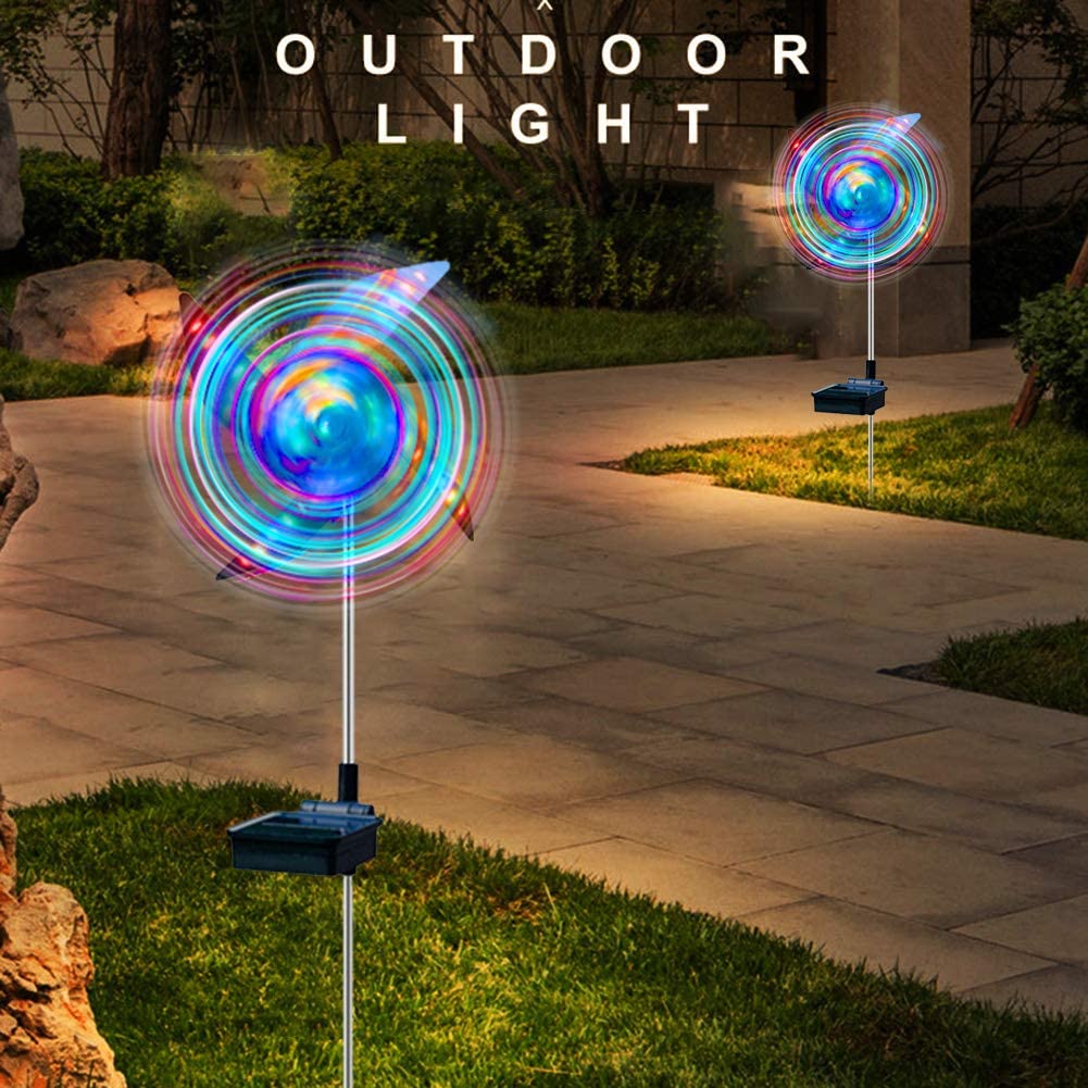 Skorter | 2-Pack: 32LED Outdoor Solar Garden Lantern Garden Lawn Waterproof Windmill Light