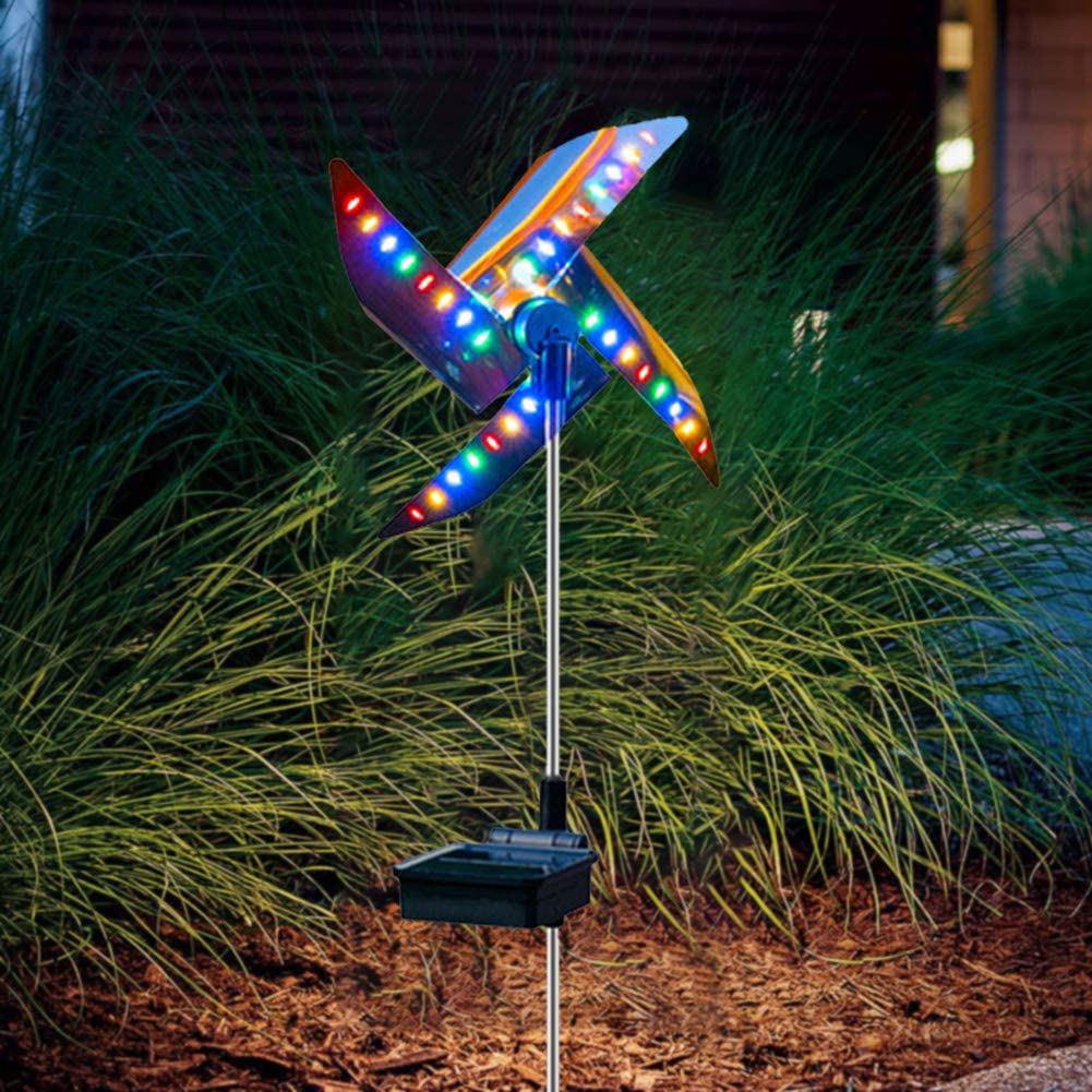 Skorter | 2-Pack: 32LED Outdoor Solar Garden Lantern Garden Lawn Waterproof Windmill Light