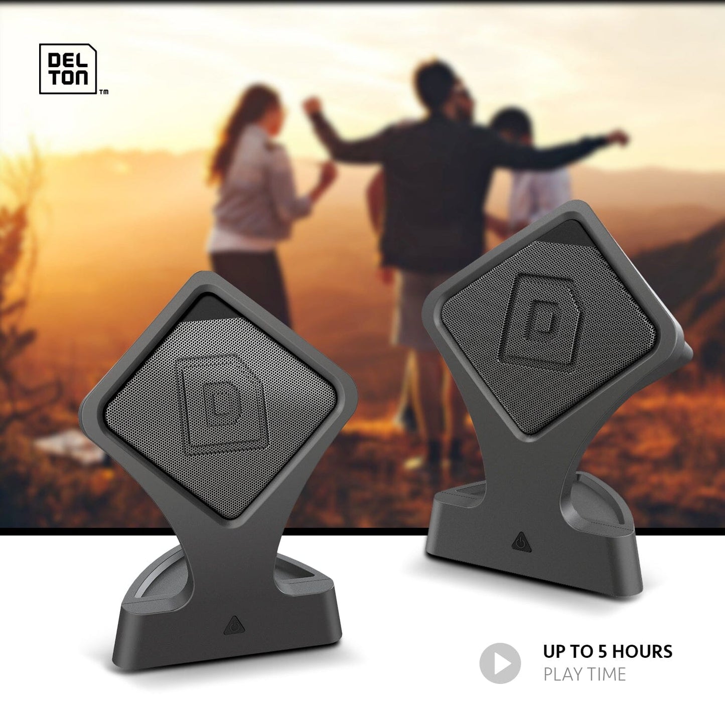 Skorter | 2-Pack: Delton True Wireless Speaker Portable Bluetooth Speaker with Microphone