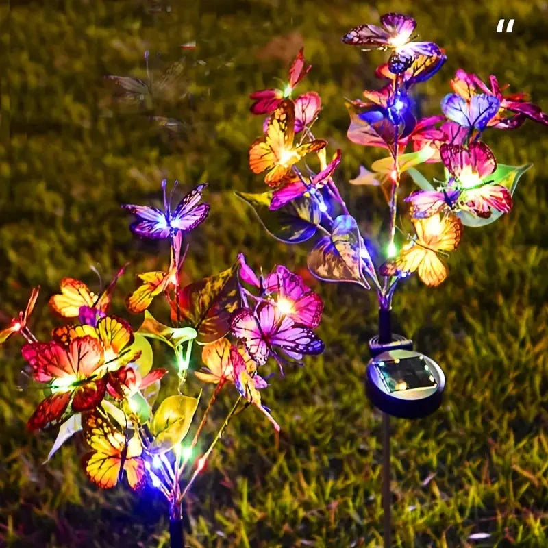 Skorter | 2-Pack: Solar-powered butterfly flower lamp