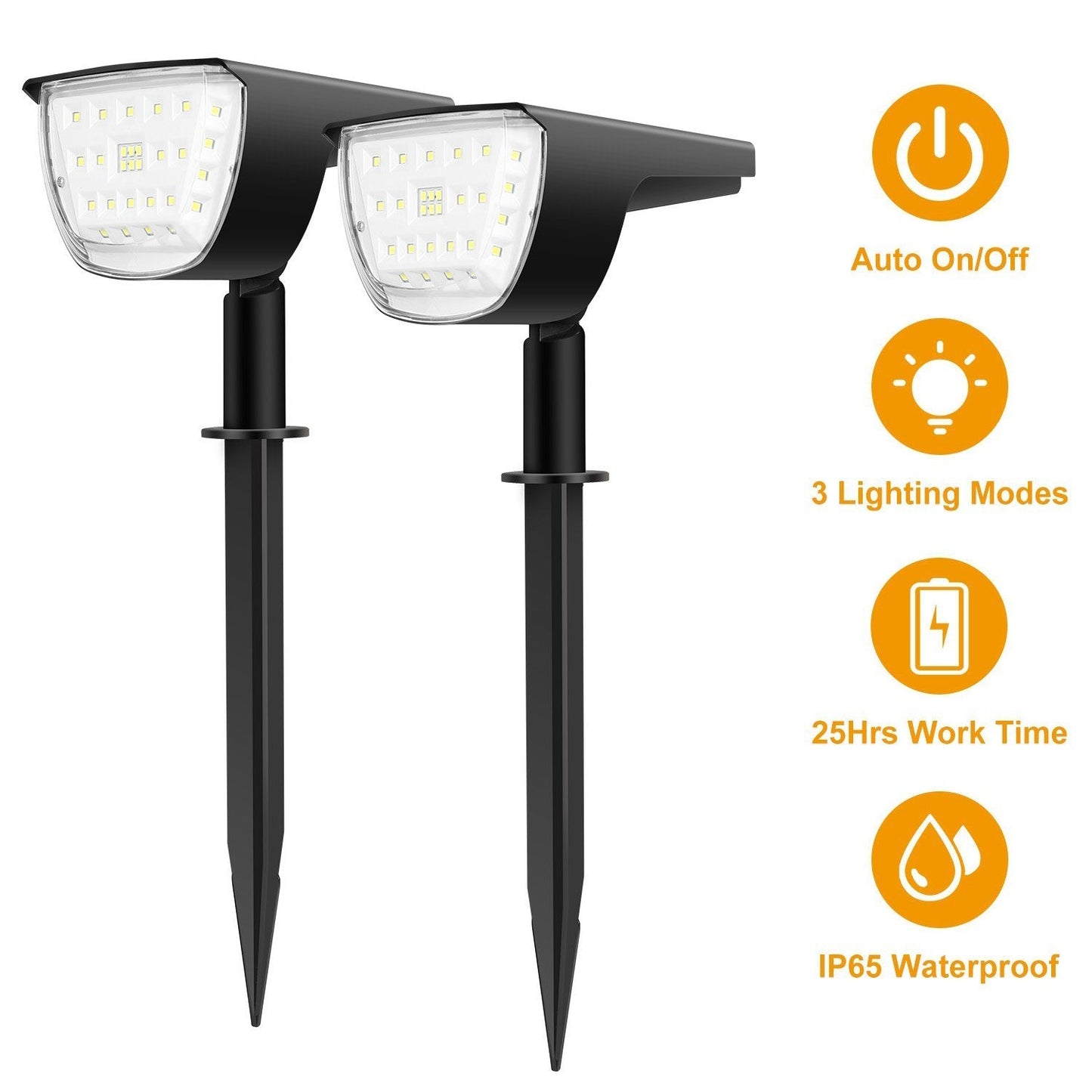 Skorter | 2-Pack: Solarek 32 LED solar landscape spotlights