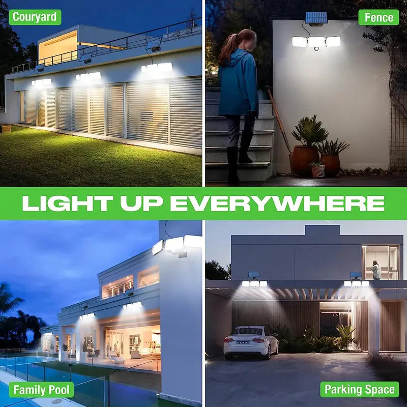 Skorter | 2-Pack: Split Solar Wall Lights For Outdoor With Motion Sensor 3 Heads
