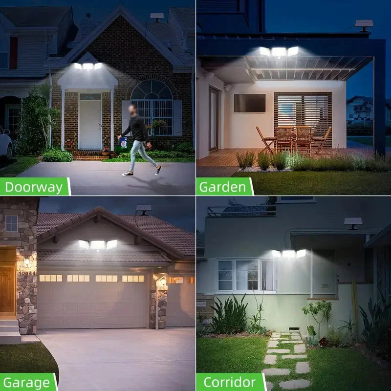 Skorter | 2-Pack: Split Solar Wall Lights For Outdoor With Motion Sensor 3 Heads