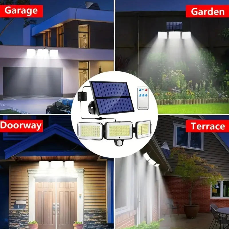 Skorter | 2-Pack: Split Solar Wall Lights For Outdoor With Motion Sensor 3 Heads